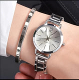 COMBO 2PZ RELOJ+ PULSERA MUJER PLATA