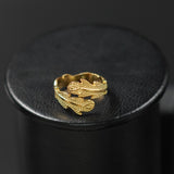 ANILLO HOJAS GRADUABLES DORADO ACERO