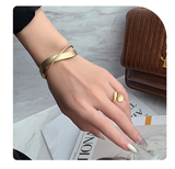 PULSERA MANILLA IRREGULAR DOBLE CALIBRE